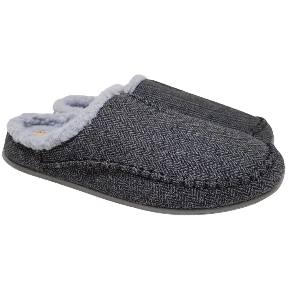 Deer Stags Nordic Supro Slip On Clog Slippers Men Size US 9M Black Tweed